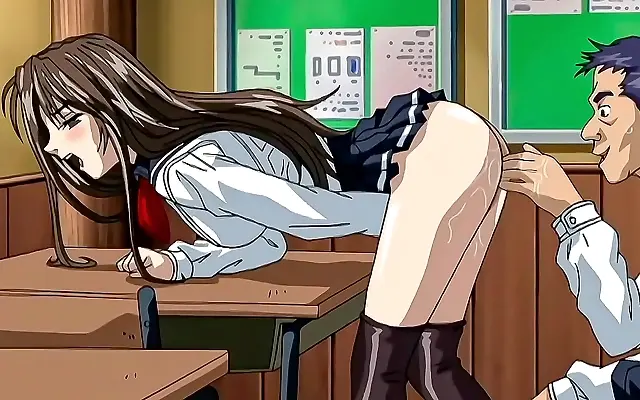 Crimson classroom tease as teacher seduces eager student in anime heat