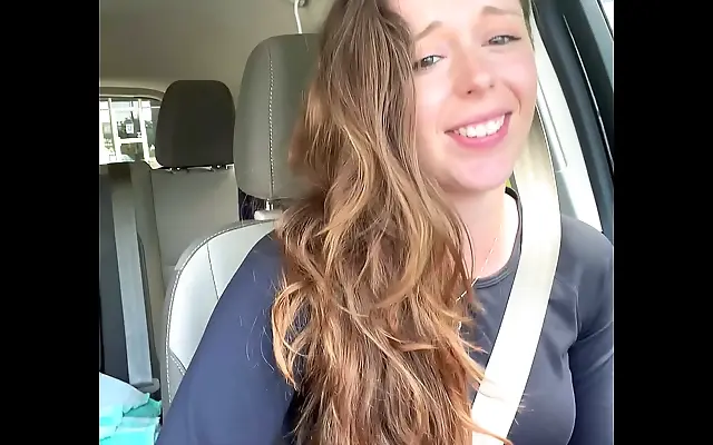 Against the car seat she trembles while cruising through McDonald's with a buzzing secret