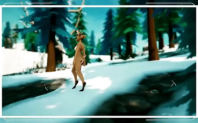 Futa monster girls tease and spank on a tropical desert island beach