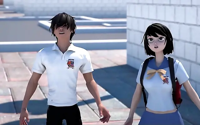 Anime girl in a classroom fantasy from Adult Time