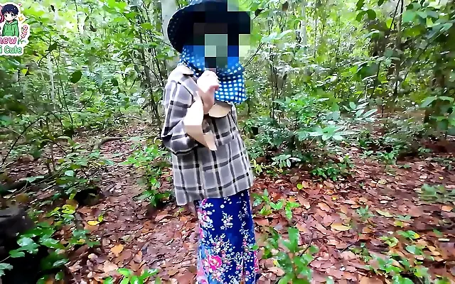 Desk legs shake as teen babe takes creampie in the forest