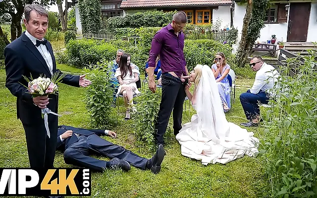 Fucking the Busty Bride in Public on Her Wedding Day