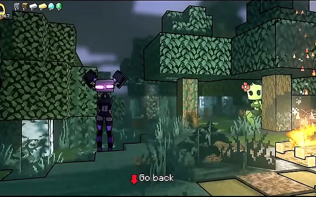 Beneath the Endermen Steve Licks Their Pussy in the Forest