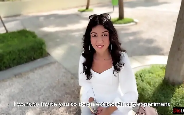 Electric Encounter Beauty Takes a Cumwalk for a New iPhone Outside