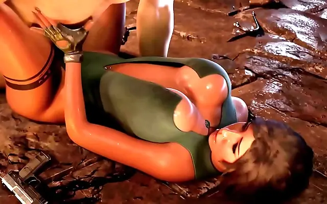 Intense CGI Adventure Lara Croft Seduces in the Ruins