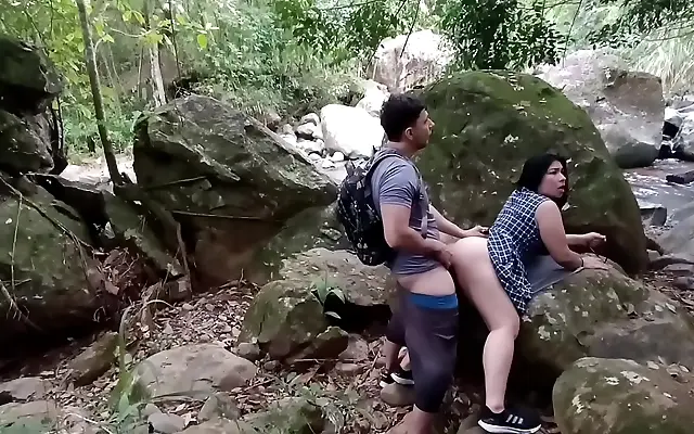 Mirrored Passion Latina Amateur Fucked in the Woods Doggy Style