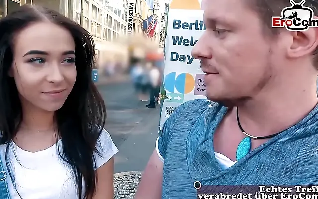 Two German au pair teens picked up and fucked on a real blind date