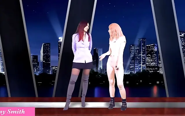 Jeny and Astra start a video and end up licking