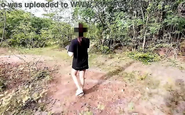POV-style creampie fun with a cute Thai babe outdoors