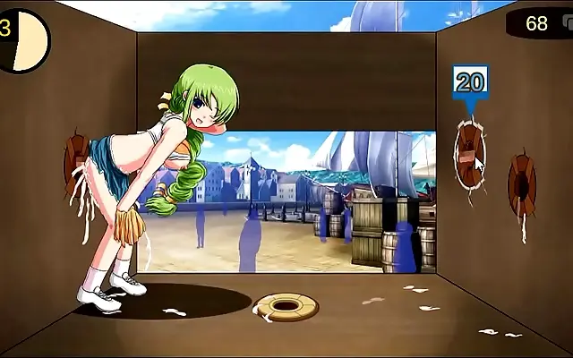 Two maids seduce men in public in steamy hentai gameplay