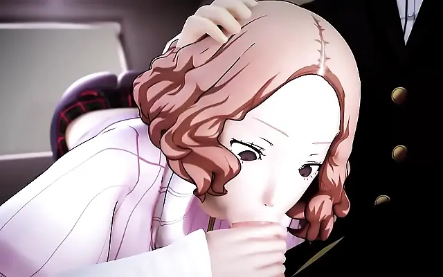 Anime girl rides in the car in this MMD short