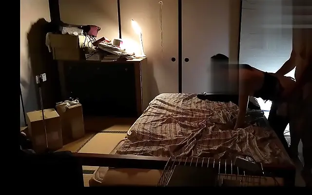 Rough standing doggy to handjob finish with sexy Japanese amateur in stockings