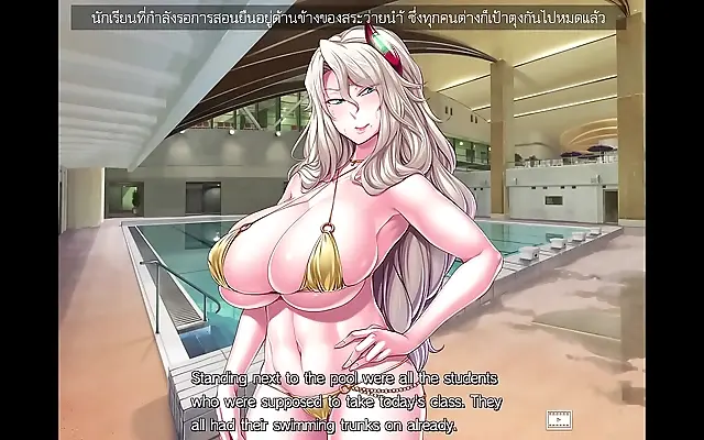 On All Fours in Prison Academia's Steamy Pool Scene Thai Hentai