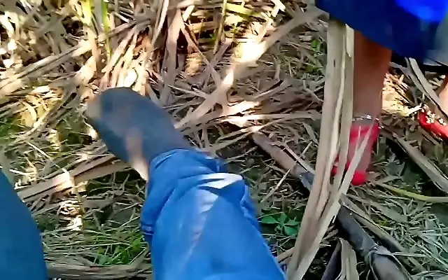 Lalita Singh and Riya Rajput fuck outdoors in a Rajasthan village