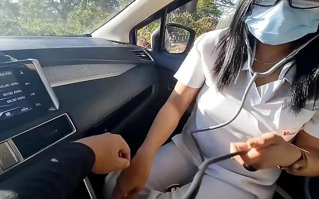 Pinay nurse gets fucked in public and takes a creampie