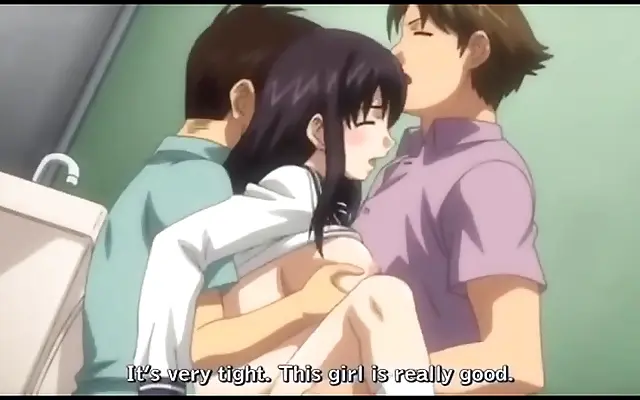 On all fours hentai sisters take turns in the bathroom