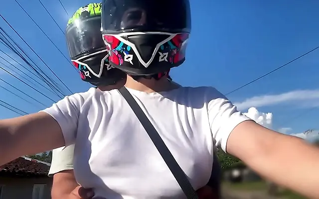 DIDI driver in Mexico stares at his rider's big natural tits