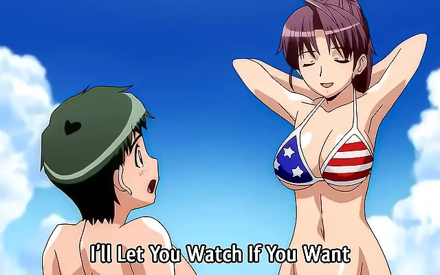 www在线 码中文 护士 久久精品国产 Beach towel unfolds as busty stepsister bares all under summer sun uncensored anime taboo