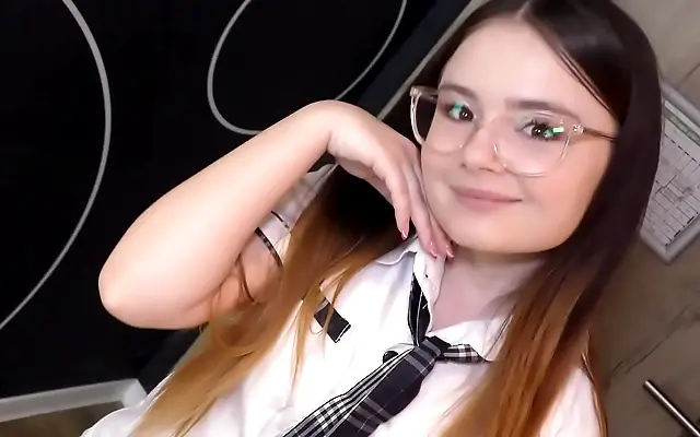 Teen Vivien Doll Sucks Her Black Math Teacher on the Bed