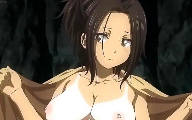 Busty anime teacher bends over her desk for a lesson