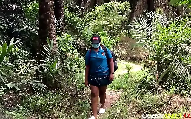 Two Bike Men Make Her Wet and Horny in the Forest Before a Dirty Outdoor Orgy